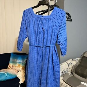 Blue Eyelet Women's Dress